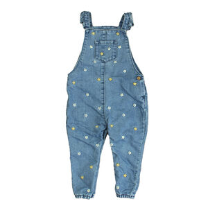 Fred & Flo Girls Blue Floral Overalls size: 12-18 Months